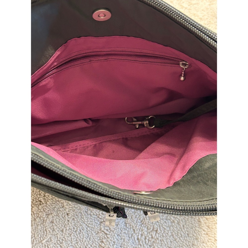 Baggallini Crossbody Bag Charcoal Gray Nylon Multi-Pocket Travel Purse - Picture 6 of 11